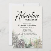 Invitation L'aventure continue Bear Mountain 1er anniversaire (Devant)
