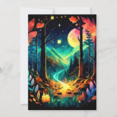 Invitation L'aventure dans les bois attend un bel anniversair (Dos)