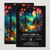 Invitation L'aventure dans les bois attend un bel anniversair (Devant / Derrière)