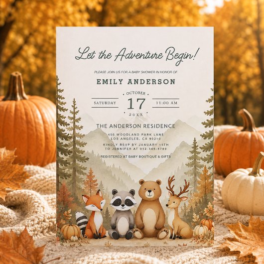 Invitation L'aventure de la citrouille d'automne commence Bab