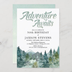 Invitation L'aventure des montagnes forestières rustiques att
