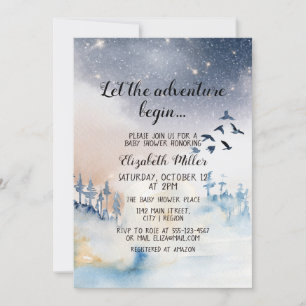 Invitation L'aventure d'hiver commence Baby shower