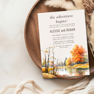 Invitation L'aventure du lac d'automne commence, douche de co