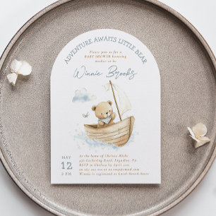 Invitation L'aventure du nounours marin Teddy attend la baby