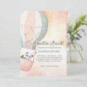 Invitation L'aventure du panda attend la baby shower (Debout devant)