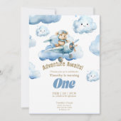 Invitation L'aventure du premier anniversaire de Teddy dans l (Devant)