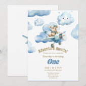 Invitation L'aventure du premier anniversaire de Teddy dans l (Devant / Derrière)