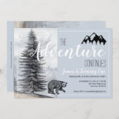 Invitation L'aventure se poursuit Ours des bois 1er anniversa (Devant / Derrière)