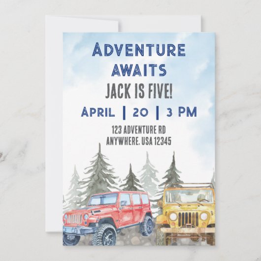 Invitation L'aventure vous attend (Devant)