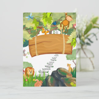 Invitation "L'aventure vous attend" Thème Jungle pour Enfants