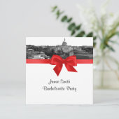 Invitation Laver DC Skyline Etched BW Red SQ Bachelorette (Debout devant)