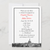 Invitation Laver DC Skyline Etted BW Red Engagement Party (Dos)