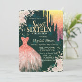 Invitation Lavettes de Parties scintillant ombre, Robe, Vert  (Debout devant)