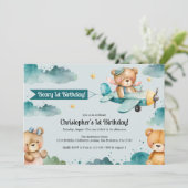 Invitation L'avion de Cute Boy 1er anniversaire (Debout devant)