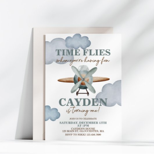 Invitation L'avion Premier Anniversaire Le Temps Passe Vite