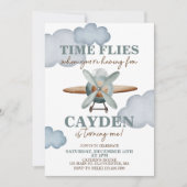 Invitation L'avion Premier Anniversaire Le Temps Passe Vite (Devant)
