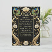 Invitation Lavish Art Nouveau Mariage noir et or Invitati (Debout devant)