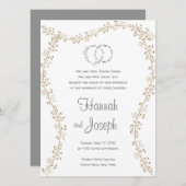 Invitation Lavish Elegant Chuppah Mariage juif Invite (Devant / Derrière)