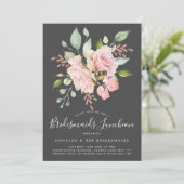 Invitation Lavish Rose Roses et Parties scintillant Bridesmai (Debout devant)