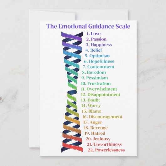 Invitation Law of Attraction Emotional Guidance Scale Card (Devant)