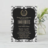 Invitation Law School Classic Damask Graduation Party (Debout devant)