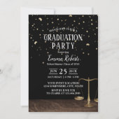 Invitation Law School Future Avocat Gold Confetti Graduation (Devant)