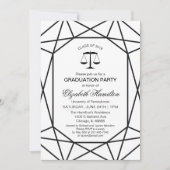 Invitation Law School Graduation Party Chic noir et blanc (Devant)