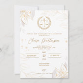 Invitation Law School Graduation Party - Simple or et blanc (Devant)