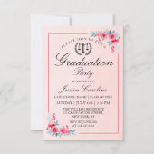 Invitation Law School Moderne Graduation Party Avec Fleurs (Devant)