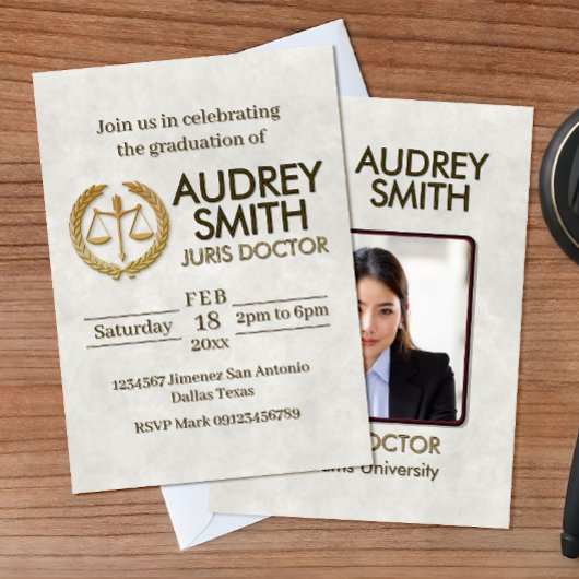 Invitation Lawyer Graduation with Photo