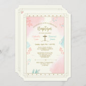 Invitation Layered Religious Pink and Blue (Devant / Derrière)