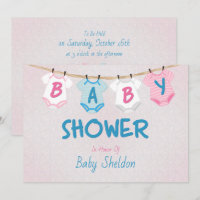 Layette bébé sur une corde à linge Baby Shower