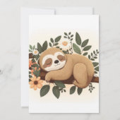 Invitation Lazy sloth sleeping on a branch cartoon (Dos)