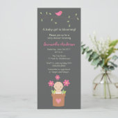 Invitation L'Baby shower de printemps moderne - Fille (Debout devant)