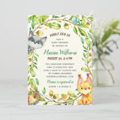 Invitation L'Baby shower des bois est neutre sur le plan du g (Debout devant)