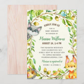 Invitation L'Baby shower des bois est neutre sur le plan du g (Devant / Derrière)