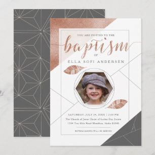 INVITATION LDS BAPTISM   Collection Boho Feather