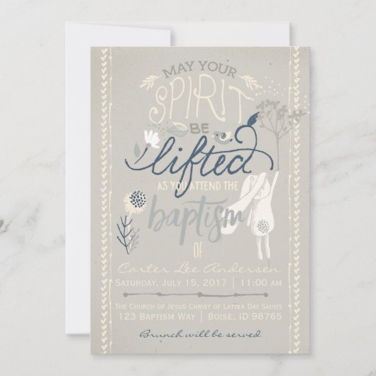 INVITATION LDS BAPTISM | Collection de lapins (Devant)