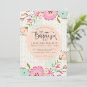INVITATION LDS BAPTISM | Élégant Chic Floral Girl (Debout devant)