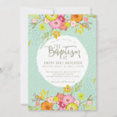 INVITATION LDS BAPTISM | Fille florale brillante m (Devant)