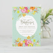 INVITATION LDS BAPTISM | Fille florale brillante m (Debout devant)