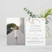 Invitation LDS Eglise de Jésus Christ Baptême Floral (Debout devant)