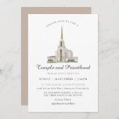 Invitation LDS Syracuse Temple Priesthood Preparation Meeting (Devant / Derrière)