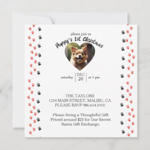 Invitation Le 1er Noël de mon chiot