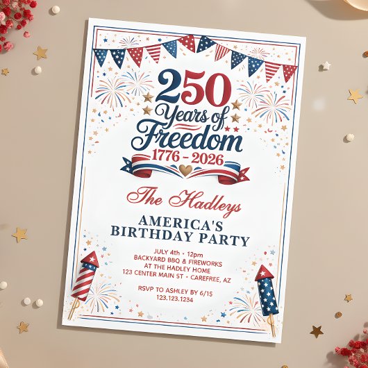 Invitation Le 250e anniversaire de l'Amérique