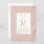 Invitation Le 30e anniversaire du Pink and Gold moderne (Devant / Derrière)