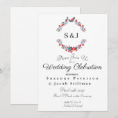 Invitation Le 4 juillet, la couronne rouge blanche et bleue (Devant / Derrière)