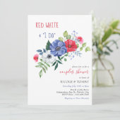 Invitation Le 4 Juillet Rouge Blanc et je fais Couples Douche (Debout devant)