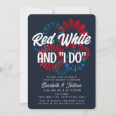 Invitation Le 4 Juillet Rouge Blanc et je fais Couples Douche (Devant)