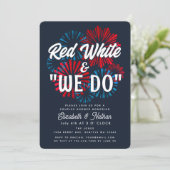 Invitation Le 4 Juillet Rouge Blanc et nous faisons Couples D (Debout devant)